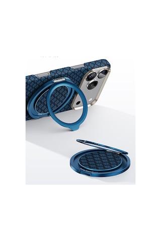Benks L56 Magnetik 360 Derece Dönebilen Armorpop Kevlar Tasarımlı Parmak Ring Stand Mavi