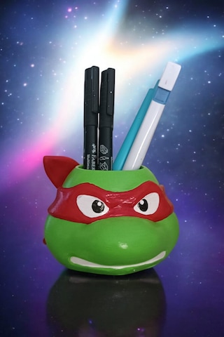 Ninja Kaplumbağa Şeklindeki Kalemlik Rafael 7x10 Cm Kırmızı