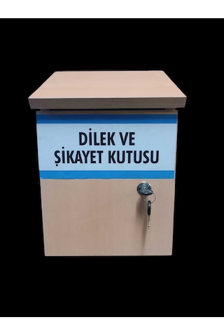 37x24x16 Kilitli Ahşap Dilek Ve Şikayet Posta Kutusu