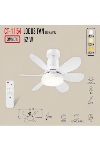 Cata Ct-1154 Lodos Fan Led Ampul
