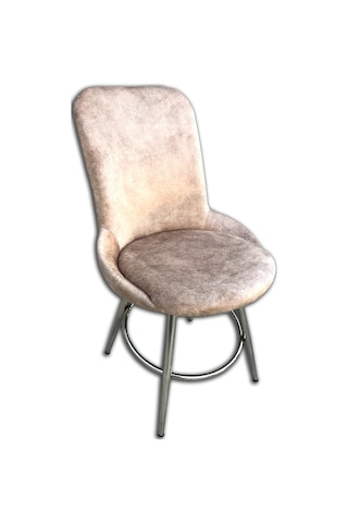 Bengimobilya Sandalye Şato Model Metal Çelik Gümüş Krom Kaplama Kiremit Kahve