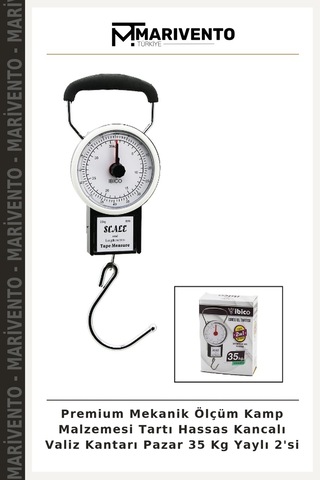 Premium Mekanik Ölçüm Kamp Malzemesi Tartı Hassas Kancalı Valiz Kantarı Pazar 35 Kg Yaylı 2'si