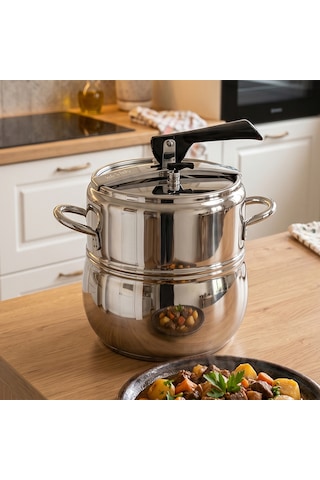 Oms 152.5104.9 Silver Klasik Güveç Düdüklü Tencere 9lt Inox