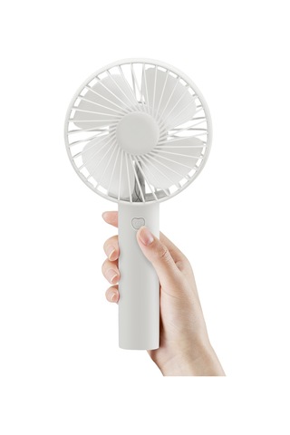 Mini El Tipi Vantilatör, Taşınabilir Pil İle Çalışan 3 Hızlı Vantilatör Beyaz