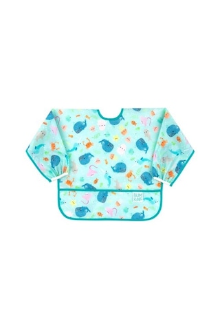 Bumkins Uzun Kollu Önlük (6-24 Ay) - Ocean Life Mavi