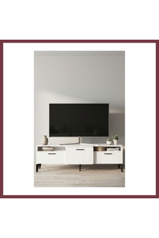 Storeşahin Mistral Tv Sehpası Metalik Beyaz 160x40 Cm Shn0720