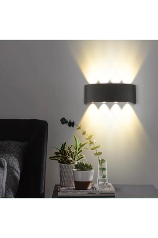 Kapri 15w Dekoratif Çift Yönlü Led Duvar Apliği - 8 Led'li Modern Tasarım, Cata Dış Ve İç Mekan Aydınlatma Lam Çok Renkli