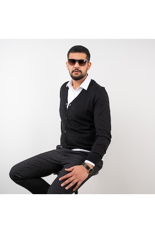 San&Fa Slimfit Erkek Triko Hırka