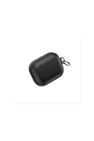Apple Uyumlu AirPods Pro 3 Wiwu Hc-201 Parmak İzi Bırakmayan Deri Kılıf Siyah Siyah
