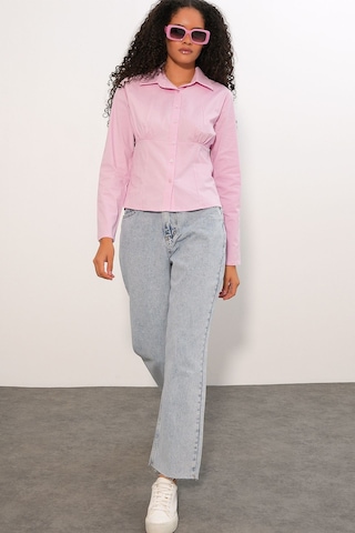 Hiccup Bdart Fitted Poplin Düğmeli Kısa Gömlek Allık Pembe
