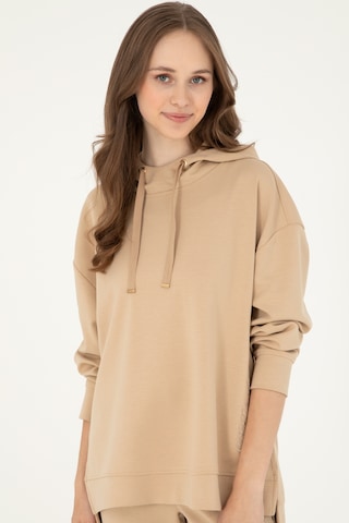 U.S. Polo Assn. Kadın Kum Modal Karışımlı Kapüşonlu Sweatshirt 50296940-VR085