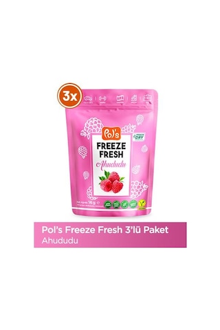 Pol's Freeze Fresh Ahududu 16 G X 3 Adet Freeze Dry Dondurularak Kurutulmuş Meyve 15 G