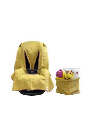 Ezh Collection 4010 Bebek Müslin Oto Koltuğu Kılıfı Hardal