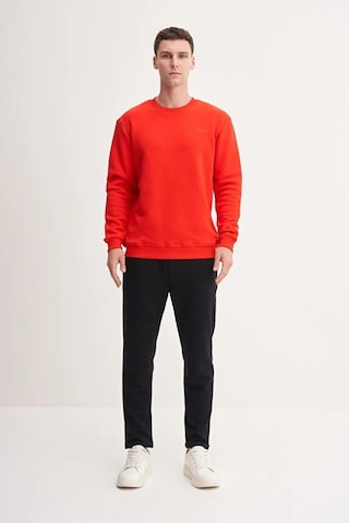 Cazador Kalın Diyagonal Dokulu %100 Pamuk 3 İplik Regular Fit Sweatshirt Kırmızı