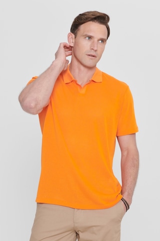 AC&Co / Altınyıldız Classics Erkek Turuncu Regular Fit Rahat Kesim Polo Yaka Baskılı Tişört Turuncu