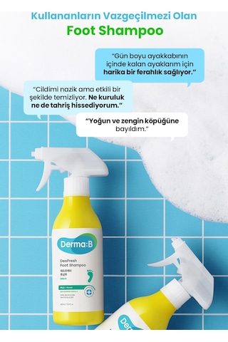 Kötü Koku Karşıtı, Nemlendirici Ve Serinletici Ayak Şampuanı Derma:b Deofresh Foot Shampoo Lime