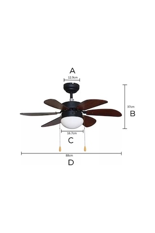 Vanti KCF280 6 Kanatlı 30" Avizeli Tavan Vantilatörü