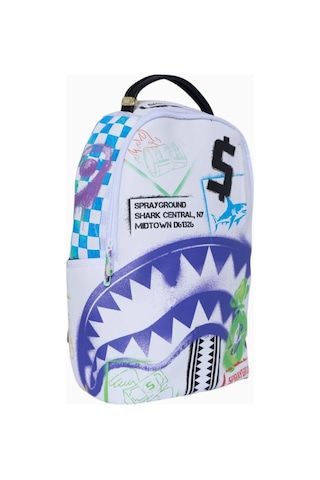 Sprayground Digital Graffiti Shark Sırt Çantası, Şık Ve Fonksiyonel Tasarım Günlük Sırt Çantası Beyaz