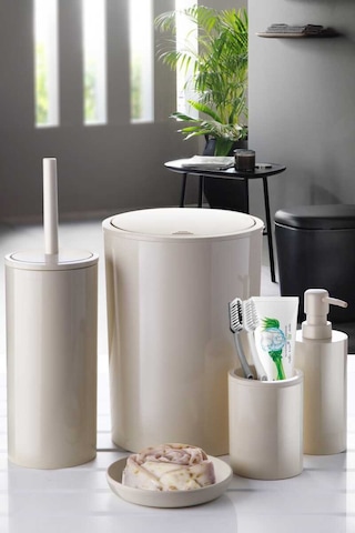 Primanova Flores 5'li Banyo Seti - Bej