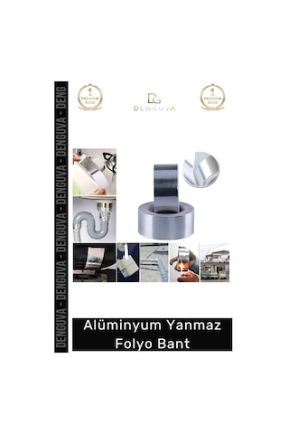 Özel Suya Sıcaklığa Dayanıklı Tamir Soba Boru Yama Alüminyum Yanmaz Folyo Bant 45mm - 5mt - 3 Adet