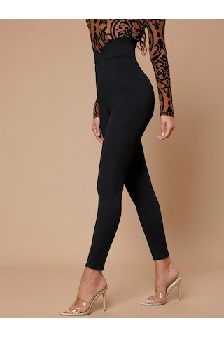 Soonaksesuar Kadın Siyah Krep Kumaş Pantolon Siyah