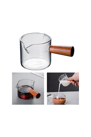 Suntek Barista Süt Barı Için Ahşap Saplı Şeffaf Çift A