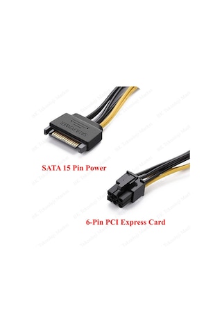 Sata 15-Pin To 6-Pin Pci Express Ekran Kartı Çevirici Güç Kablosu