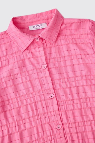 Panço Kız Çocuk Pembe Gömlek 2611gk06056