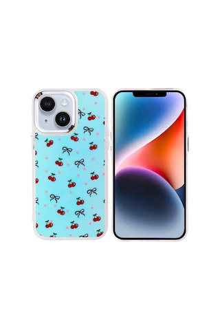 Zore Apple iPhone Uyumlu 13 Kılıf Airbag Tasarımlı Omsy Hadra Kapak - Kiraz