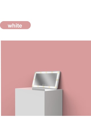 Lemestar Led Aydınlatmalı Araç Makyaj Aynası, 3 Renk Işık Seçeneği, Şarj Edilebilir, Sürücü Ve Yolcular İçin Pratik Siyah