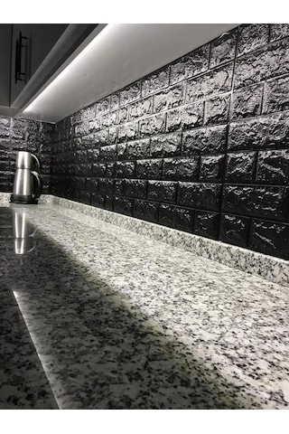 Nw06 Parlak Siyah Kendinden Yapışkanlı 3D Dekoratif Duvar Paneli (469443363)
