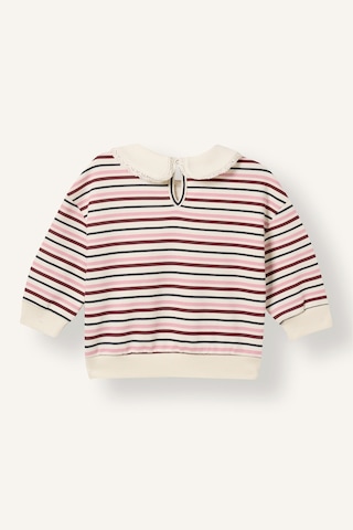 Defacto Bebe Yaka Çizgili Ayıcık Baskılı Sweatshirt Kız Bebek I7726a526wner98 Ekru-er98