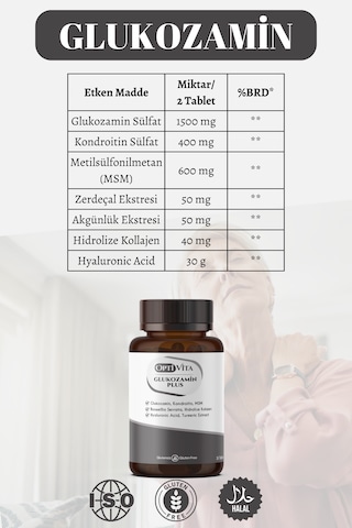 Optivita Glukozamin Plus 30 Tablet 1500 Mg Glucosamine Chondroiti