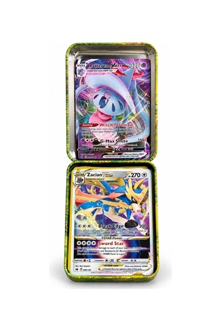 Cantex Tech Pokemon Scarlet & Violet Metal Kutu Karışık Gönderilir 5 Kutu 200-250 Kart Booster V-max - V-star - Standart Kart