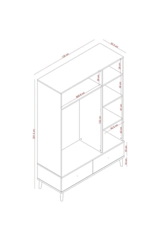 Meltem Kids Fiona Pembe Genç Odası Üç Kapılı Dolap