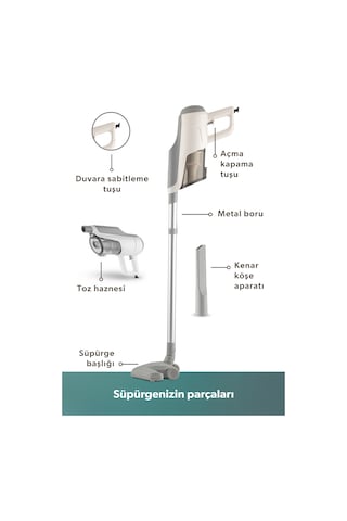 Homend Dustroyer 1272H 2 in 1 Metal Borulu Kablolu Dikey Süpürge