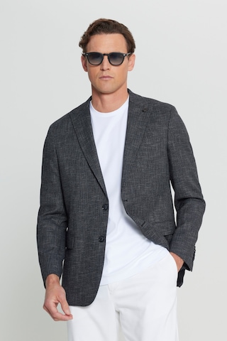 AC&Co / Altınyıldız Classics Erkek Sıyah Regular Fit Normal Kesim Kırlangıç Yaka Flamlı Kapak Cepli Blazer Ceket Siyah