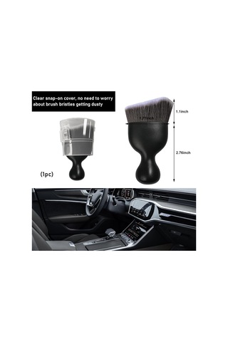 Reedark Araç İç Detay Temizleme Fırçası Yumuşak Eğik Tüy - Otomatik Toz Toplama - Panel & Klima Delikleri - Ev & Araç Kullanıma Uygun - Kahve/beyaz