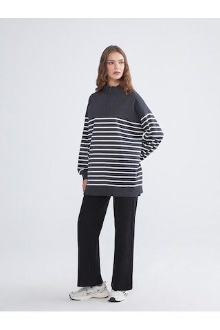 Lcw Modest Siyah Beli Lastikli Geniş Paça Kadın Pantolon