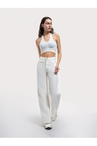LOFT Wide Leg Regular Fit Kadın Pantolon Lf2036252 Q1.v1 Denim