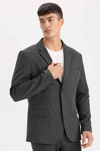 DeFacto Slim Fit Dar Kesim Ceket Yaka Düğmeli Blazer Ceket D6074AX24AUAR198 Antrasit