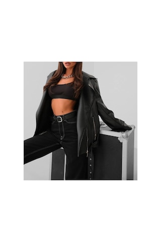 Jk Stores Vatkalı Oversize Biker Ceket Siyah
