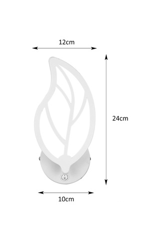 Leezsing 3000k Isınak Beyaz Led Duvar Lambası - 10w Enerji Verimli, 85-265v Geniş Voltaj, On/off Anahtarlı, Akrilik-demir, Model 3061 Ilık Beyaz