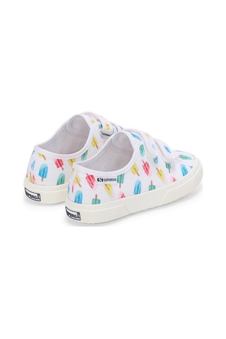 Superga 3750 Kids Straps İce Lolly Print Leggera Çocuk Unisex Beyaz Bileksiz Sneaker Beyaz-447