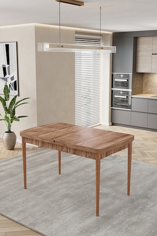 80x170cm Mutfak Masası Takımı 4 Kişilik Açılır Masa Sandalye Takımı -yemek Odası-mdf Ceviz - Krem