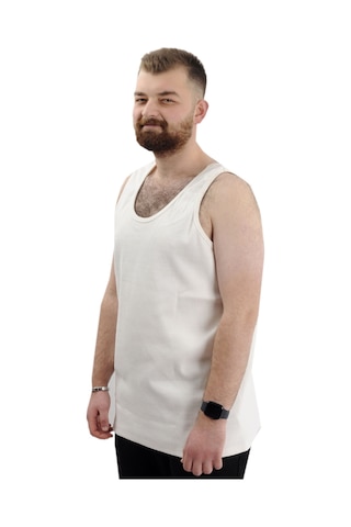 Mode Xl Büyük Beden Erkek Kolsuz Atlet 6341 Ekru