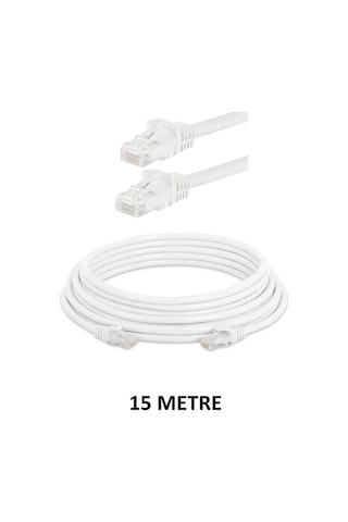 Cat6 Ethernet Kablosu 15mt - Rj45 Hazır Başlıklı İnternet Kablosu