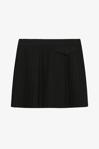 Quzu Pileli Siyah Kadın Etek Etk01102 Siyah