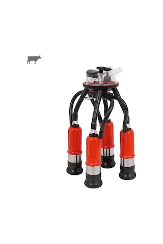 Melasty Süt Sağma Makinesi 240 Cc Sağım Demeti Kırmızı Kılıf/colay Ø21 Kısa Meme Lastiği-kauçuk -2691