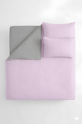 Lila & Gri, Çift Kişilik Nevresim Takımı Modern Minimal Seri Lila-gri